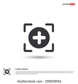 Add Plus Icon - abstract logo type icon - isometric white background. Vector illustration