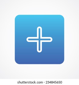 Add Plus icon button. Vector illustration for web, site, mobile application. Simple flat metro design style