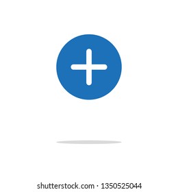 Add plus icon in flat style with long shadow