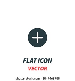 Icono de Añadir Plus en un estilo plano. Pictograma de ilustración de vector sobre fondo blanco. Símbolo aislado adecuado para concepto móvil, aplicaciones web, infografías, interfaz y diseño de aplicaciones