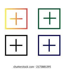 Add, plus icon, in solid and gradient color