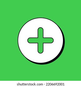 
Añadir, además, un botón médico de corte transversal. Añadir vector de signo de símbolo de icono. Fondo sólido. EPS