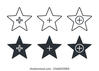 Add plus star icon. illustration vector