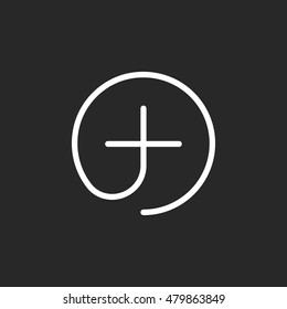 Add plus symbol sign one line icon on background