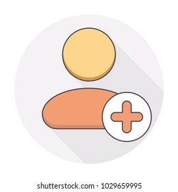 Add plus user icon. Vector illustration