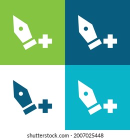 Añadir punto plano cuatro colores mínimo conjunto de iconos