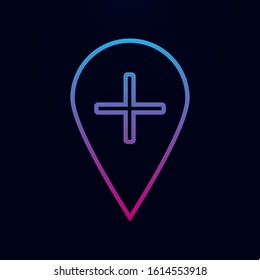 Add a point on the map nolan icon. Simple thin line, outline vector of web icons for ui and ux, website or mobile application