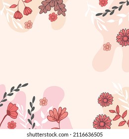 Add a pop of color to your designs with this beautiful hand-drawn illustration of a blooming flower with a leaf on a pink background. The vibrant colors and intricate details make this image perfect