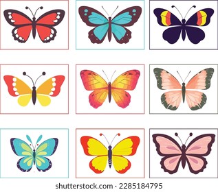 Add a pop of color to your project with this stunning colorful butterfly vector art. Perfect for nature-themed designs, coloring books, and more. High-quality and easily editable. Get yours now