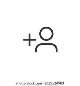 Add profile icon isolated on white background. User symbol modern, simple, vector, icon for website design, mobile app, ui. Vector Illustration