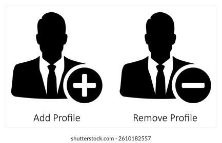 Add Profile and Remove Profile icon concept
