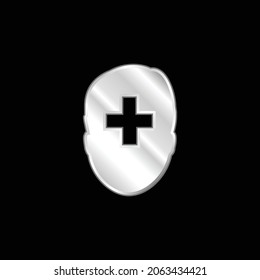 Add Profile User silver plated metallic icon