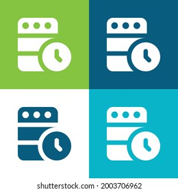 Add To Queue Flat four color minimal icon set