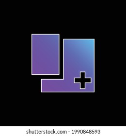 Add Rectangular Shape Button blue gradient vector icon