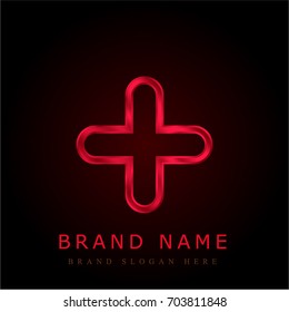 Add red chromium metallic logo
