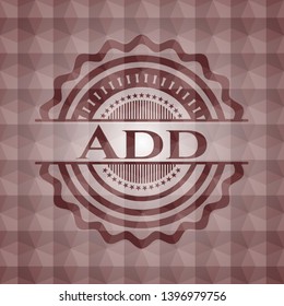 Add red emblem with geometric background. Seamless.