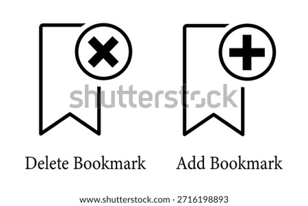 Add and remove bookmark icons for web and mobile applications
