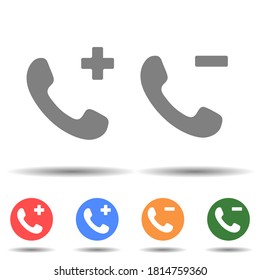 Add or remove call icon vector logo isolated on background