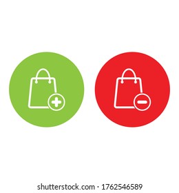 add and remove shopping cart button icon