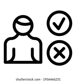 Fügen Sie das Benutzersymbol hinzu. Umriss hinzufügen, entfernen Sie Benutzer-Vektorsymbol für Webdesign einzeln auf weißem Hintergrund