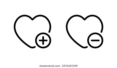 Add and remove wishlist love icon. Favorite product wish list concept