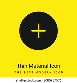 Add Round Button minimal bright yellow material icon