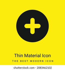Add Round Button minimal bright yellow material icon