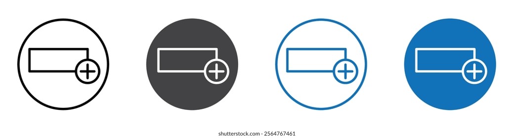 Add row icon flat editable icon mark set.