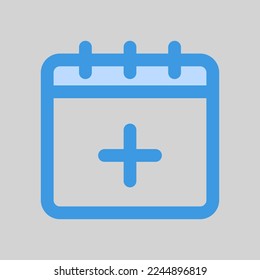 Add schedule icon in blue style, use for website mobile app presentation