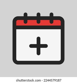 Agregar icono de planificación en estilo de línea rellena, usar para presentación de aplicaciones móviles del sitio web
