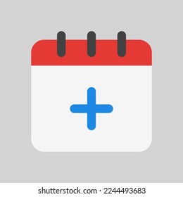 Add schedule icon in flat style, use for website mobile app presentation