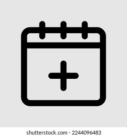 Add schedule icon in line style, use for website mobile app presentation