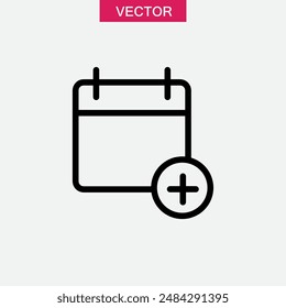 Add to schedule icon. simple flat black illustration for web and app on white background..eps