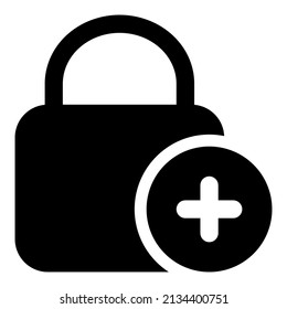 add security icon with black color