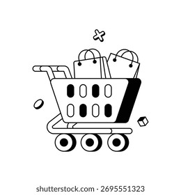 Añadir los artículos seleccionados a la cesta de la compra Vector Iconos
