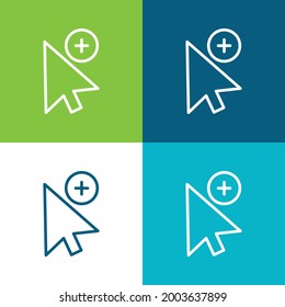 Auswahl flach vier Farbe minimaler Symbolsatz hinzufügen