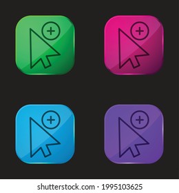 Add Selection four color glass button icon