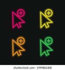 Add Selection four color glowing neon vector icon