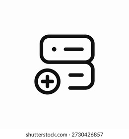 add server database icon sign vector