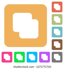 Add shapes flat icons on rounded square vivid color backgrounds.