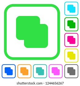 Add shapes vivid colored flat icons in curved borders on white background