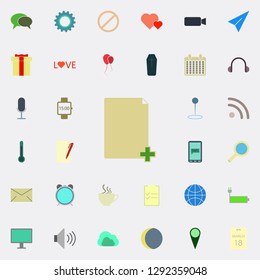add sheet icon. color web icons universal set for web and mobile