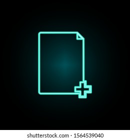 Add sheet neon icon. Simple thin line, outline vector of web icons for ui and ux, website or mobile application