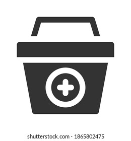 add to shopping basket icon vector illustration. add to shopping basket icon glyph design.