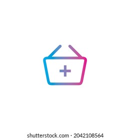 Add shopping basket outline gradient icon