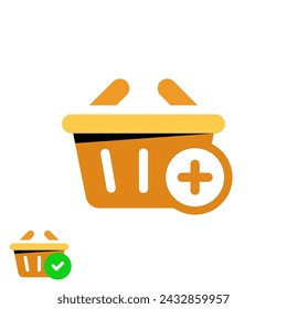 add to shopping cart button concept illustration flat design vector. simple modern graphic element for landing page ui, infographic, icon