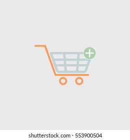 add  shopping cart flat icon illustration isolated vector sign symbol