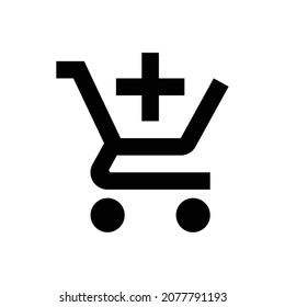 add shopping cart Icon. Flat style design isolated on white background. Vector illustration