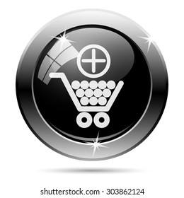 Add to shopping cart icon. Internet button on white background. EPS10 vector 