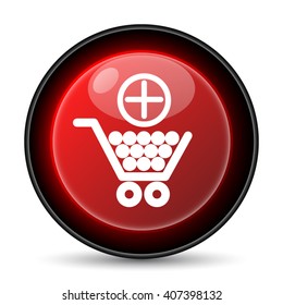 Add to shopping cart icon. Internet button on white background. EPS10 vector
